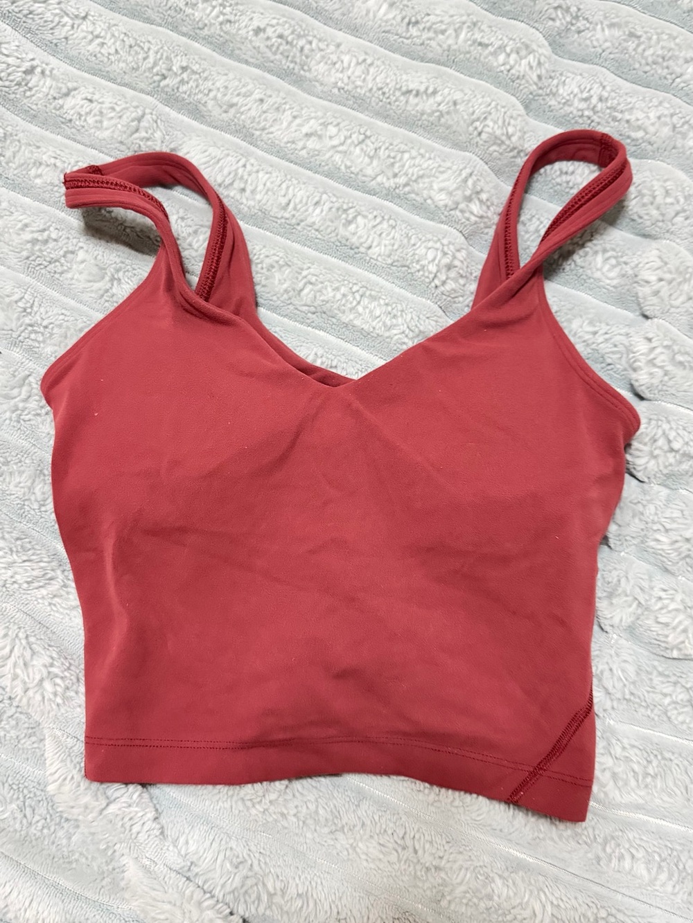 lululemon athletica Red Strappy Cropped Tank Top